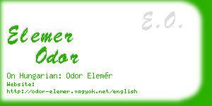 elemer odor business card